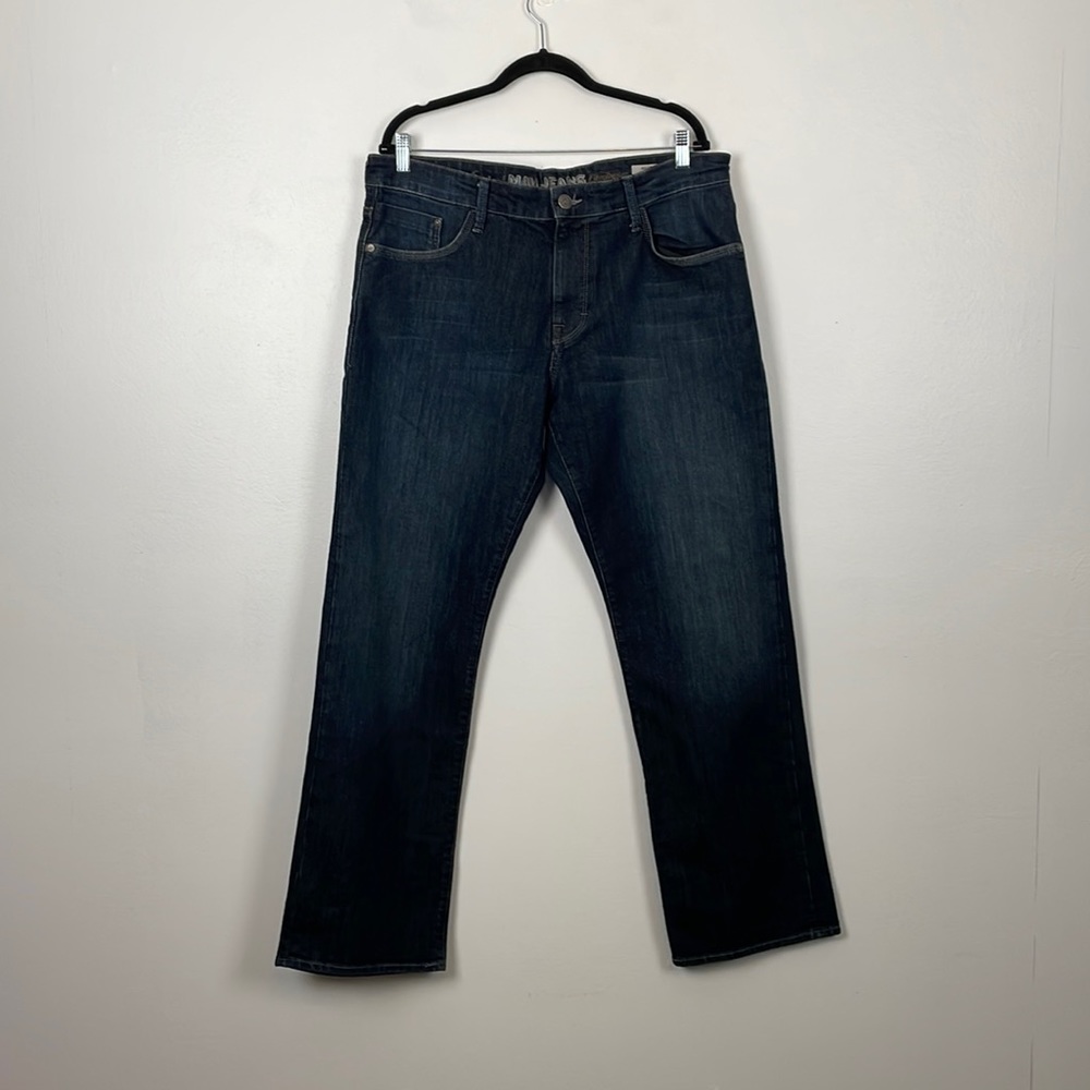 Mavi Matt Mid Rise relaxed straight leg jeans men 36x32 dark wash blue jeans